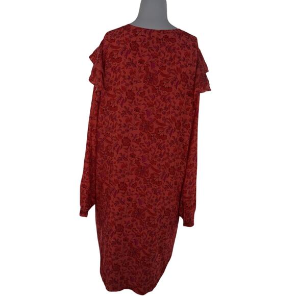 Vineyard Vines Papaya Floral Ruffle Sleeve Dress - L - Picture 7 of 8